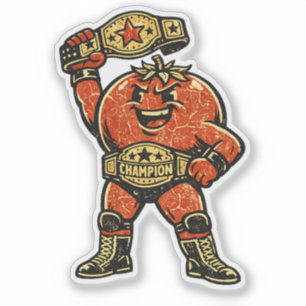 Tomaten-Wrestling-Champion — Vintage-Retro-Kämpfer Aufkleber
