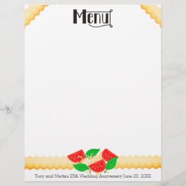 Tomatenbasilikum lasagna pasta menu letterhead