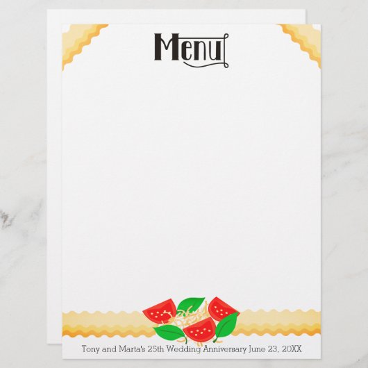 Tomatenbasilikum lasagna pasta menu letterhead (Vorne/Hinten)