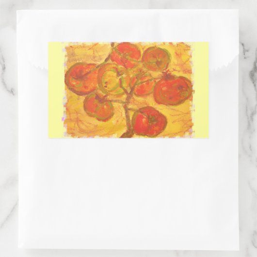 Tomatencluster Aquarell Rechteckiger Aufkleber (Tasche)