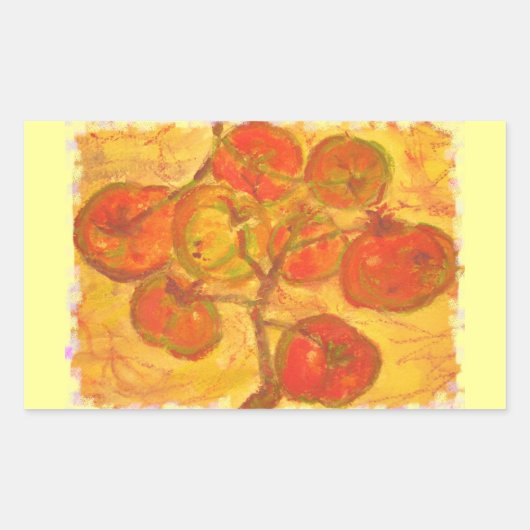 Tomatencluster Aquarell Rechteckiger Aufkleber (Vorderseite)