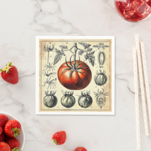 Tomatendiagramm Vintag Serviette