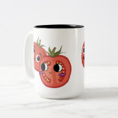 Tomatengaffel zweifarbige tasse (Vorderseite Links)