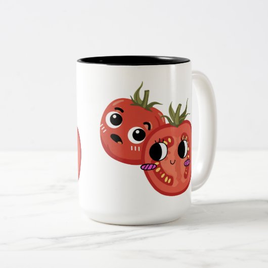 Tomatengaffel zweifarbige tasse (VorderseiteRechts)
