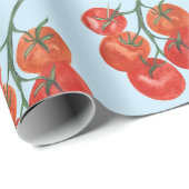 Tomatengeschenk Verpackung Aquarellblau Geschenkpapier (Rolleneckpunkt)