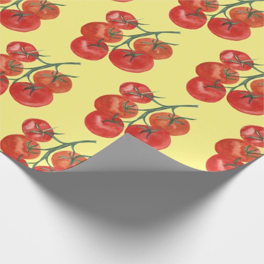 Tomatengeschenk Verpackung Aquarellgelb Geschenkpapier (Ecke)