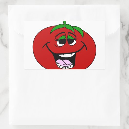 Tomatengesicht Rechteckiger Aufkleber (Tasche)