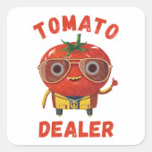 Tomatenhändler Quadratischer Aufkleber (Vorderseite)