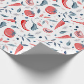 Tomatenkarotte Pflanzenmuster Geschenkpapier (Ecke)