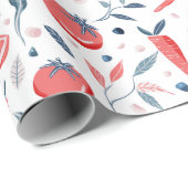 Tomatenkarotte Pflanzenmuster Geschenkpapier (Rolleneckpunkt)