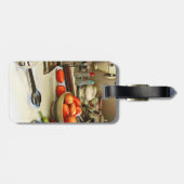 Tomatenkartoffeln auf Zähler Gepäckanhänger (Rückseite horizontal)