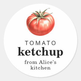 Tomatenketschup, hausgemachte Lebensmittelkennzeic Runder Aufkleber