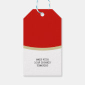 Tomatenmarmelade mit roten Tomaten Geschenkanhänger (Rückseite)