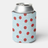 Tomatenmuster mit blauem Polka-Punkt-Hintergrund Dosenkühler (Kanne Rückseite)