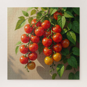 Tomatenpflanzen-Gartenbau-Themen-Sommer-Vibes Puzzle
