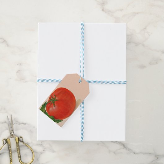 Tomatenprint Geschenkanhänger (Mit Garn)