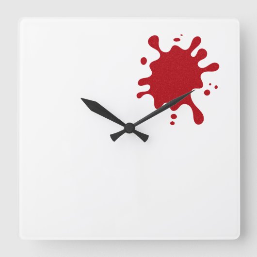 Tomatenrote Splash Moderne Wanduhr – Anpassbar (Vorderseite)