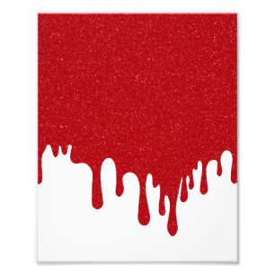 Tomatenrotes Tropfen-Poster auf weißem Hintergrund Fotodruck