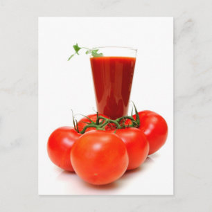 Tomatensaft und frische Tomaten Postkarte