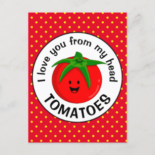 Tomatensalat mit Gesicht Postkarte
