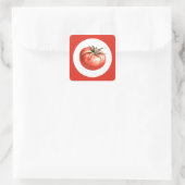 Tomatensalat Quadratischer Aufkleber (Tasche)