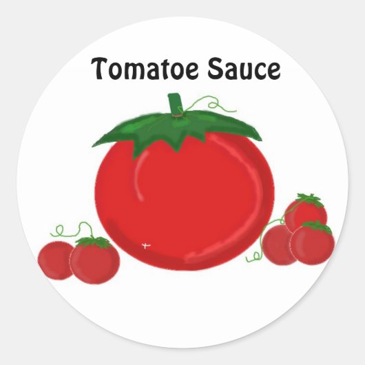 Tomatensauce Runder Aufkleber (Vorderseite)