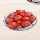 Tomatenschale Runder Pappuntersetzer (Angewinkelt)