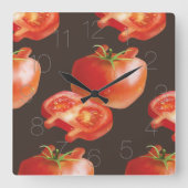Tomatenscheibe Quadratische Wanduhr (Vorderseite)