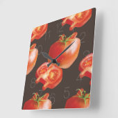 Tomatenscheibe Quadratische Wanduhr (Winkel)