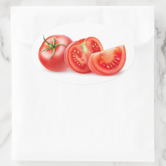 Tomatenschnitt Ovaler Aufkleber (Tasche)
