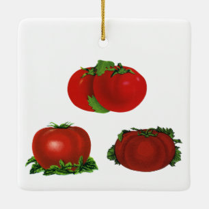 Tomatensorte Vintage Red Ripe Tomatoes Essen, Obst Keramikornament