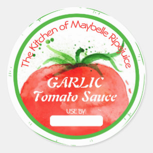 Tomatensoße Salsa Zuhause Konserven Runder Aufkleber