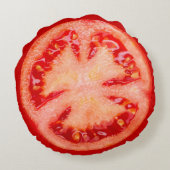 Tomatenstück Rundes Kissen (Rückseite)