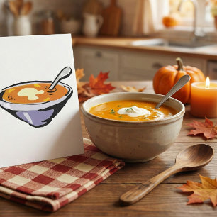 Tomatensuppe mit Löffel Einladung
