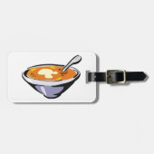 Tomatensuppe mit Löffel Gepäckanhänger (Vorderseite horizontal)