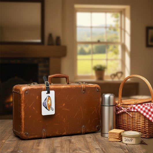 Tomatensuppe mit Löffel Gepäckanhänger