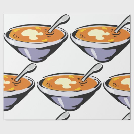 Tomatensuppe mit Löffel Geschenkpapier (Flach)