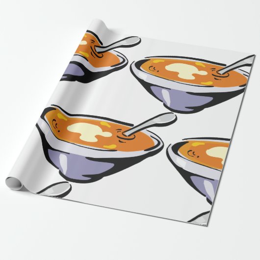 Tomatensuppe mit Löffel Geschenkpapier (Ungerollt)