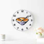 Tomatensuppe mit Löffel Große Wanduhr