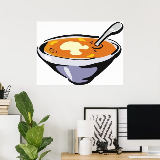 Tomatensuppe mit Löffel Poster (Heimbüro)