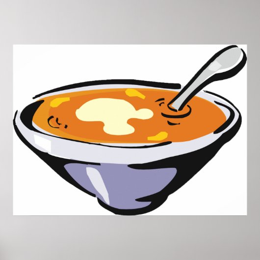 Tomatensuppe mit Löffel Poster (Vorne)