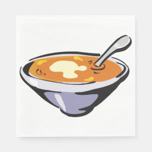 Tomatensuppe mit Löffel Serviette