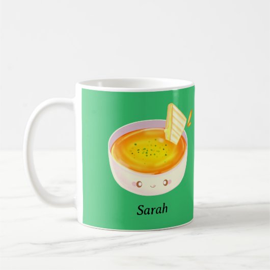 Tomatensuppe und gegrilltes Käsesandwich Kaffeetasse (Links)