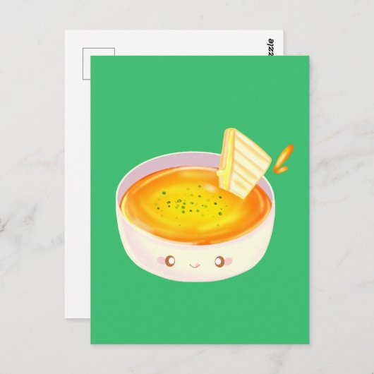 Tomatensuppe und gegrilltes Käsesandwich Postkarte (Vorne/Hinten)