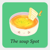 Tomatensuppe und gegrilltes Käsesandwich Quadratischer Aufkleber (Vorderseite)