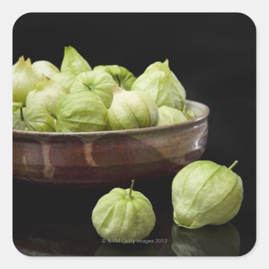 Tomatillos Quadratischer Aufkleber (Vorderseite)