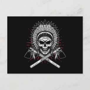 Tomatische Häuptlings-Schädel-Axt Postkarte