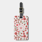 Tomato-Aquarellmonogramm Erste Personalisiert Gepäckanhänger (Vorderseite vertikal)
