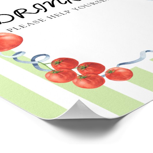 Tomato Baby Dusche Getränke Poster (Ecke)