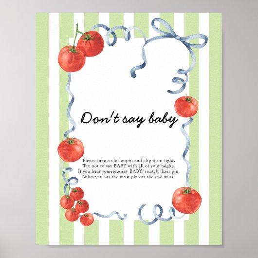 Tomato Baby Dusche Sag nicht Baby Poster (Vorne)